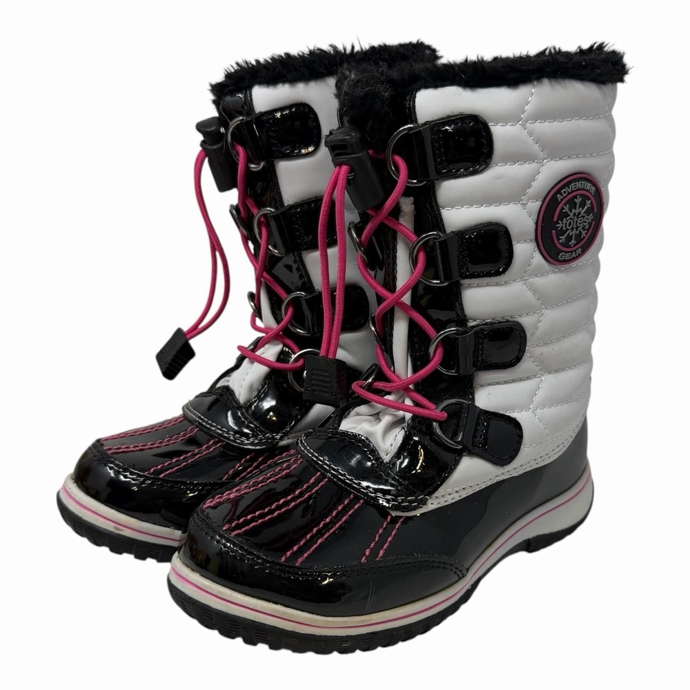 Totes Adventure Gear Girls Black & White Weatherproof‎ Winter Boots - Size 12